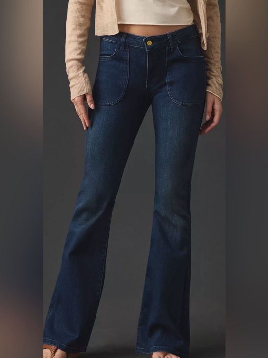 Pilcro Denim - Pilcro The Icon Low-Rise Flare Jeans Dark Wash Size 25